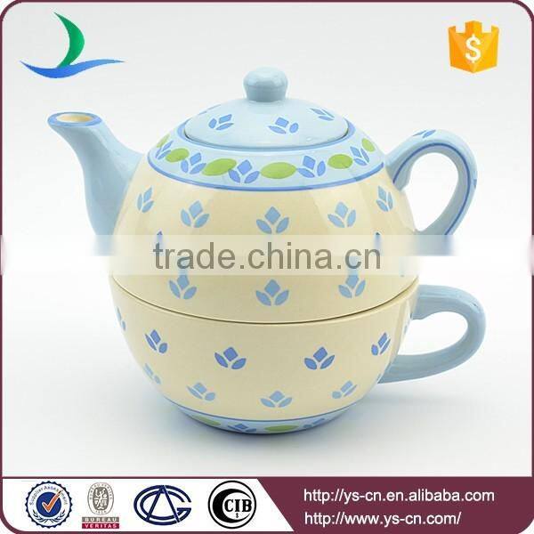 Wholesale hand painted ceramic tea set for one in European style