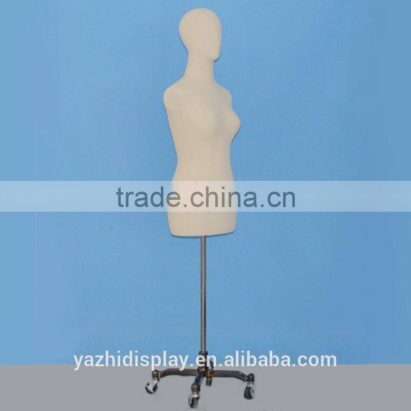 Stylish fabric covered vintage dress form mannequin for sale