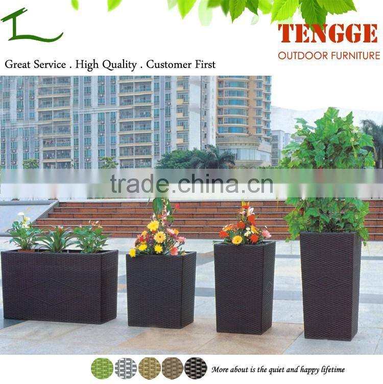 Patio Rattan Outdoor Flower Pots Wicker Outdoor Planter