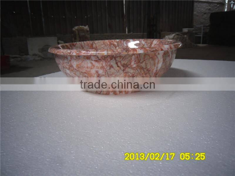 Red marble Agated red sink