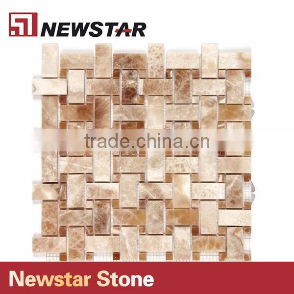 Newstar Yellow Onyx Marble Basketweave Tile Good Price Mosaic