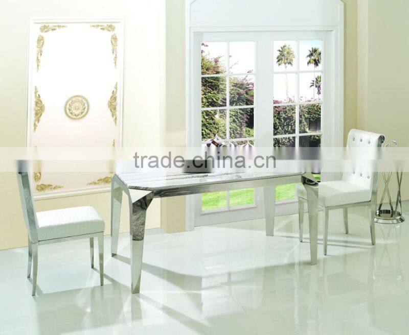 TH335 Small size stainless steel frame modern dining table