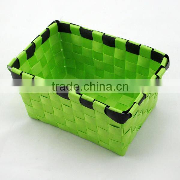 Wholesale willow laundry plastic strap woven basket
