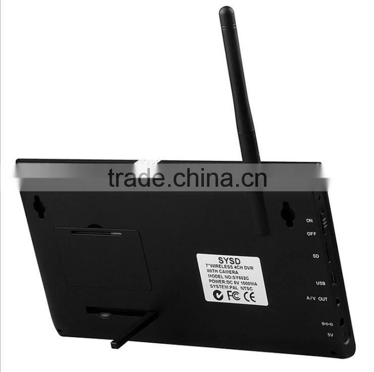 Wireless Monitoring Kit, Home Security Infrared Wireless 4CH CCTV DVR With Camera, 7inch DVR Displayer For Wholesale