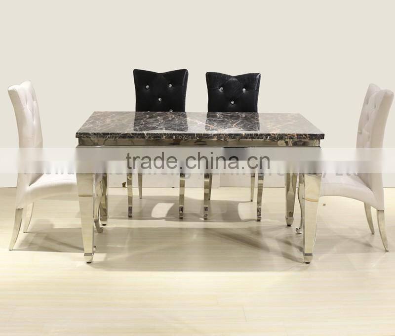 Unite State style modern designs square marble top dining table