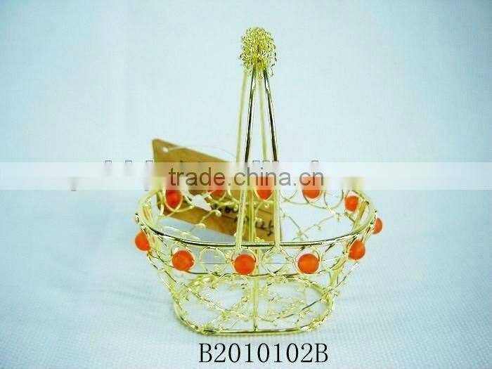 Gold Decorative Metal Wire basket