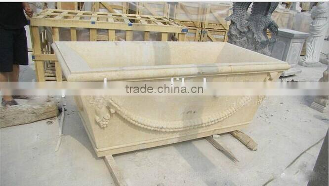 hand carved marble stone bathtub for garden decoration