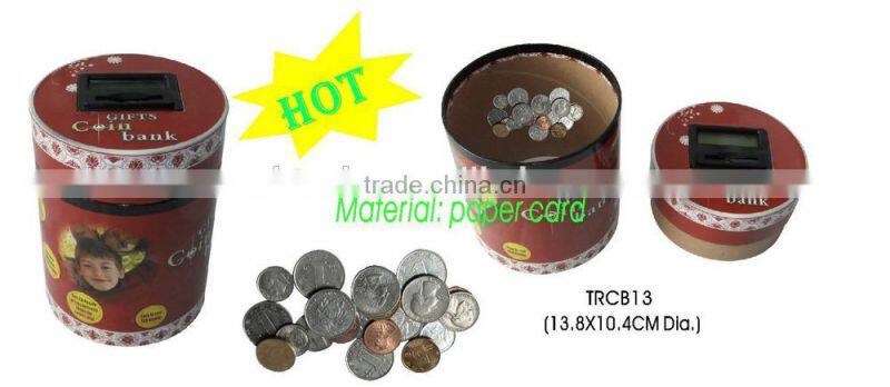 Logo printed digital plastic coin bank with sum memory IC