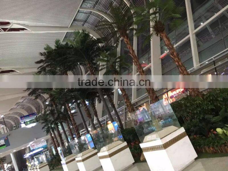 Artificial tall palm tree for airport public decoration