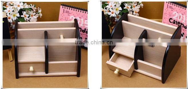 Multifunctional storage pen desktop, remote control, storage makeup wooden box