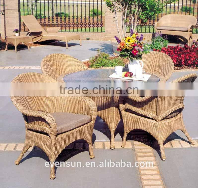 ESR-7255 Cheap Price Rattan Dining Table And Chair Used Garden Furniture Or coffee Shop