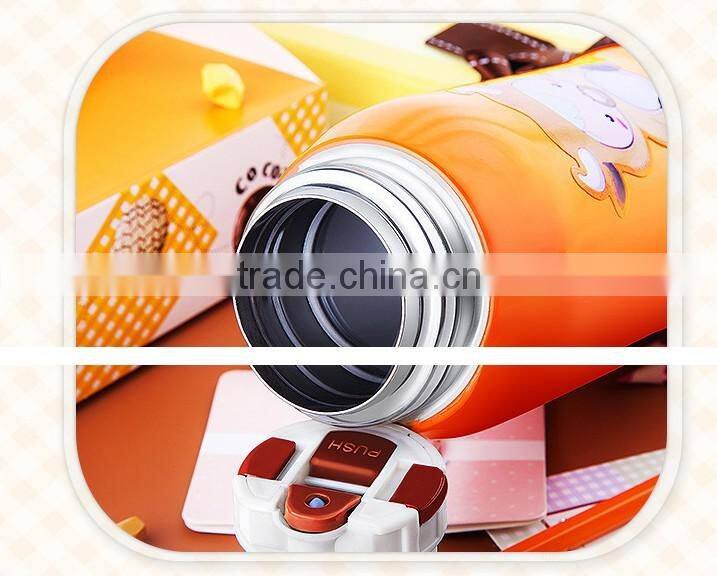 600ml 304 Stainless steel flask with straw kids water bottle