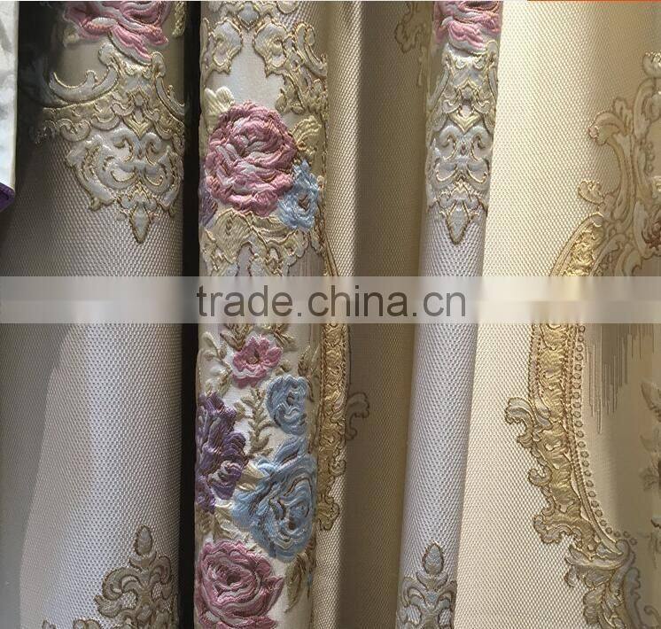 p-8637 European window shade purple curtain fabric bedroom living room floor floating curtains customized curtain fabric