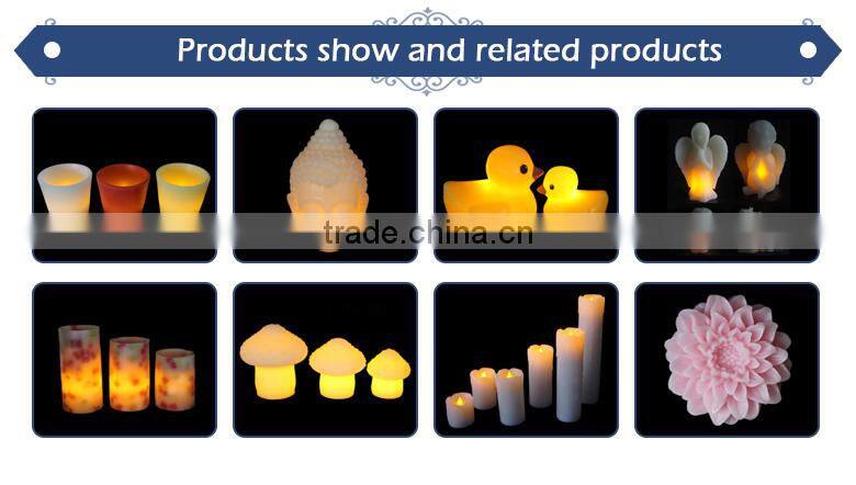 Fancy design multi colored wax led candle for holiday decoration