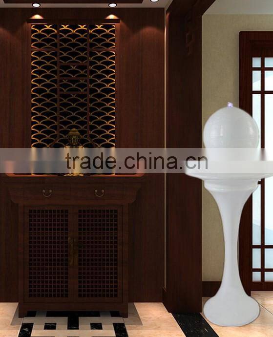 simple saucer shape fiber glass water fountain with led ball