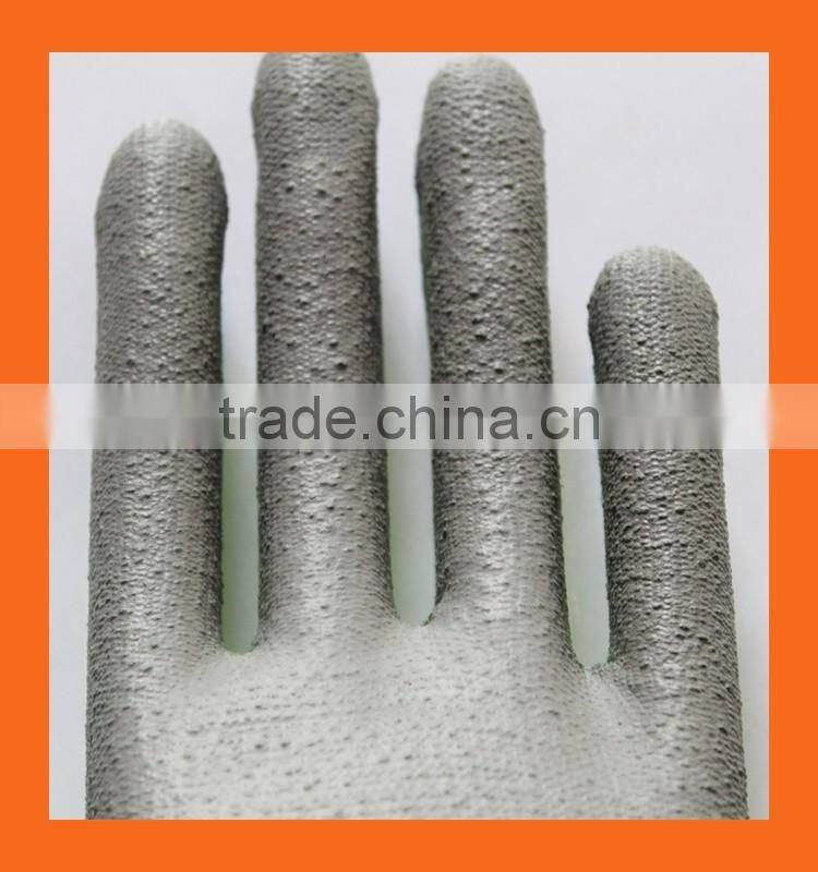 EN 388 4543 Hi VIZ Green UHMWPE Liner PU Coating Cut Resistant Gloves,Cool Breathable Garden Gloves