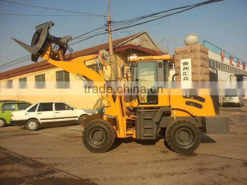 HZM ZL18 joystick wood grapple loader with ce,ISO9001