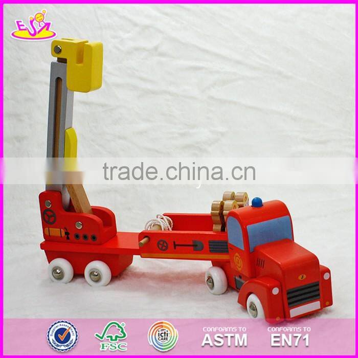 2017 New design wooden engineering car toys for 5 year old boys W04A288