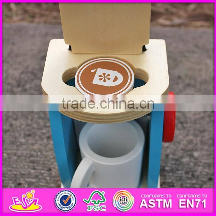 2016 new design simulation home play mini wooden kids coffee maker W10D147