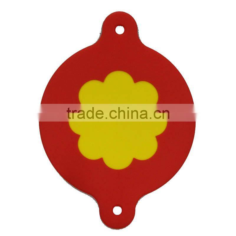 Colored flower shape cup coaster custom silicone coasters tea cup coaster
