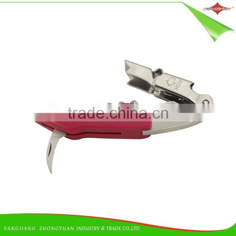 ZY-K1062 High Quality Multi-Function Stainless Steel Corkscrew Wine Bottle Opener