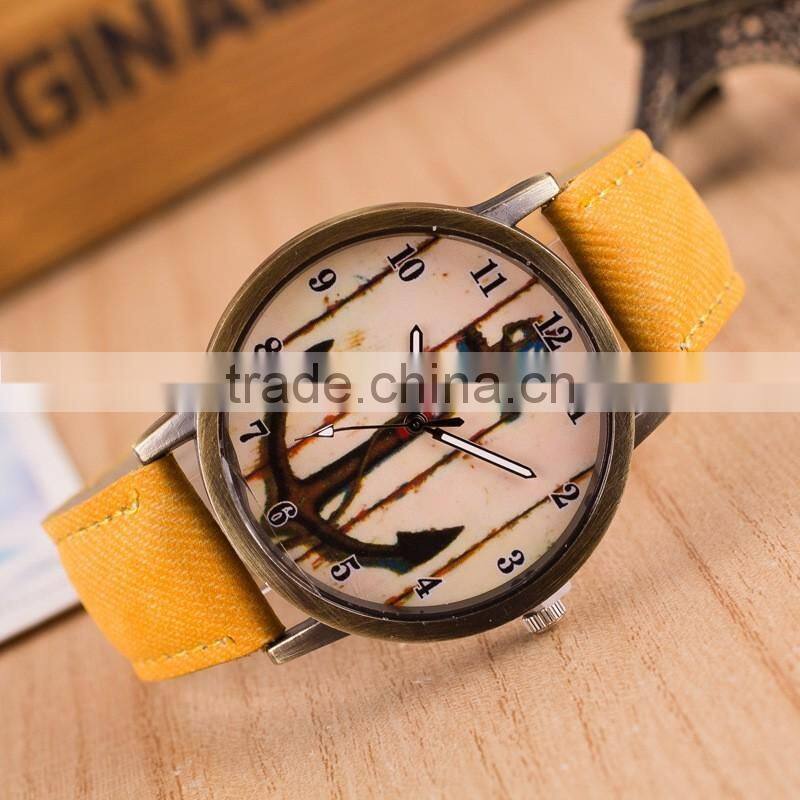 wholesale factory price free sample classical wristwatch leather strap men's watch
