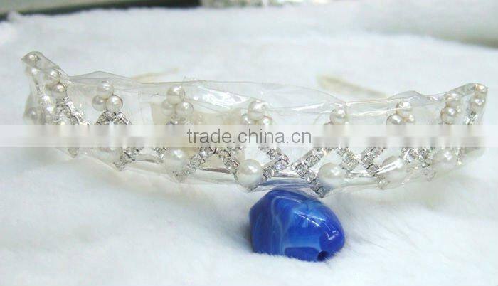 fashion rhinestone women pearl crown for bridal