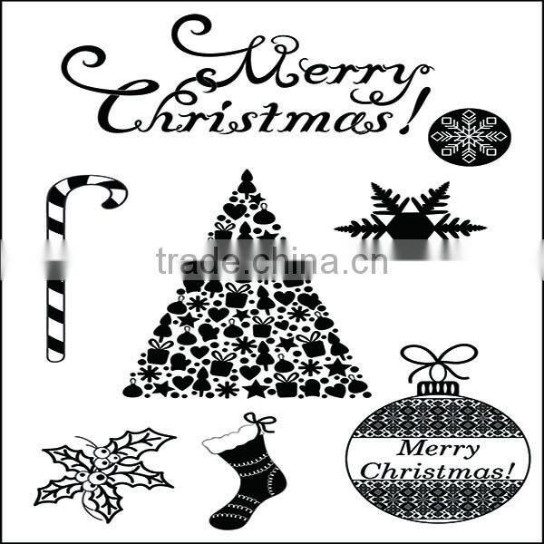 Christmas decor clear stamp and die cut set for scrapbooking