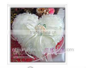 Heat Pattern ivory color satin Ring Pillow with flower 1pcs for sale