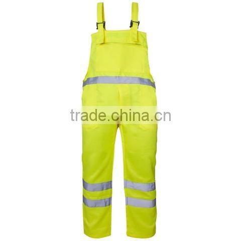 Hi Vis Poly cotton Bib Trousers workwear