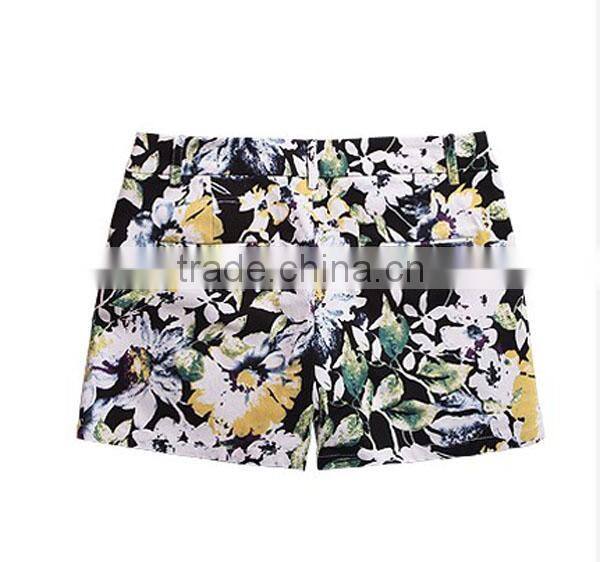 high quality ladies casual pants fashion best price fit short floral printed cotton pants