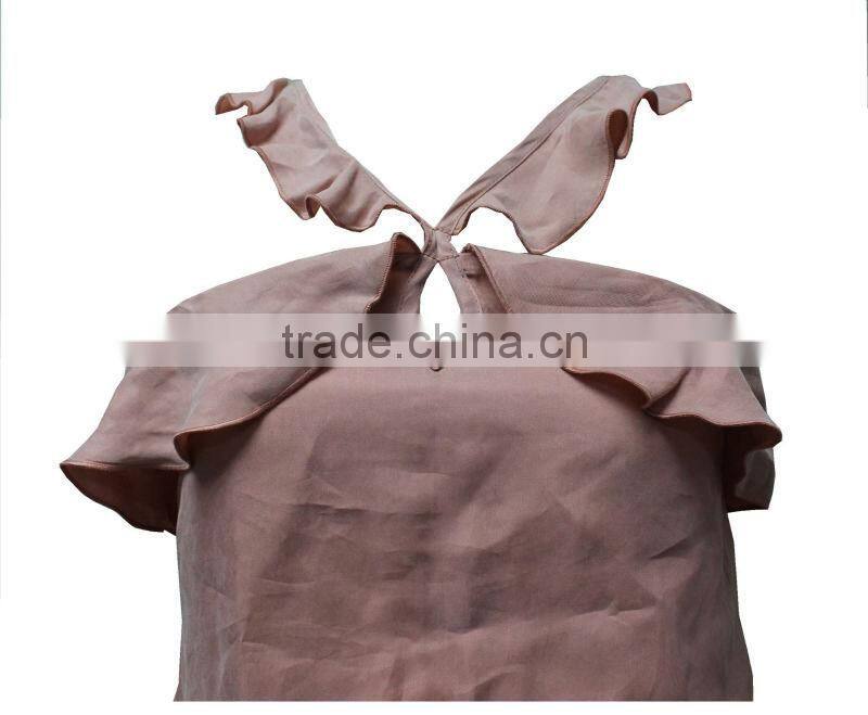 Ladies Spaghetti Strap Long Pants Design 100% Silk Evening Jumpsuits