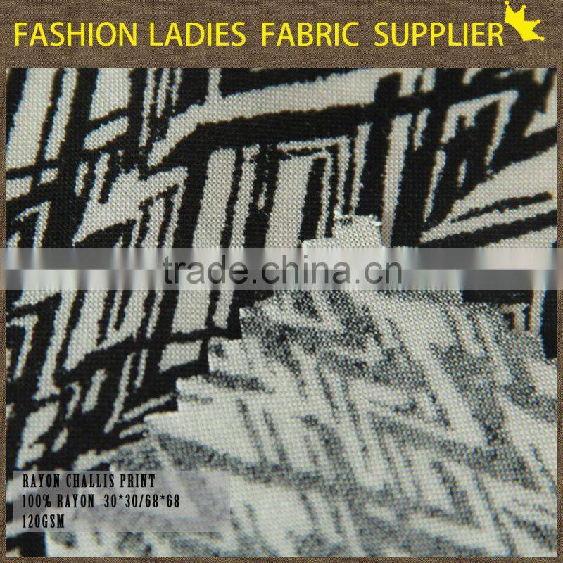 cicheng Brand design colorful 100% rayon chaliis print fabric
