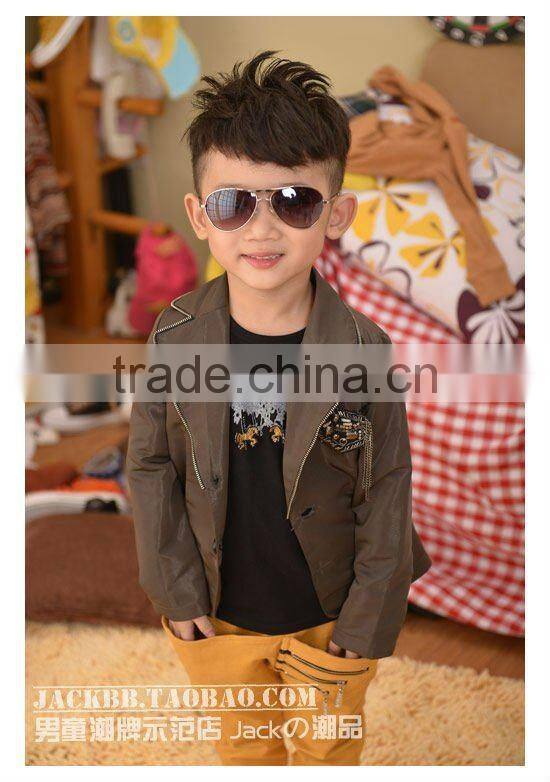 2015 cheap price autumn boys coat child leather clothing,korea style coat