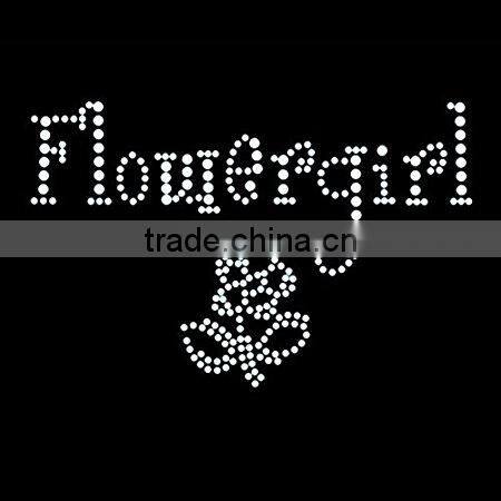 Flower Girl Cute Iron On Rhinestone Crystal T-Shirt Transfer by Jubilee Rhinestones