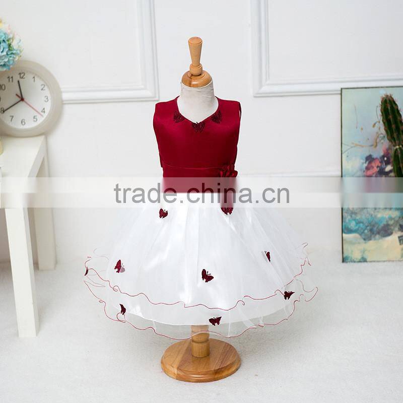 MGOO Top Quality Stock Girl's Blue Party Dress Ball Gown With Butterfly Kids Gown pictures c102