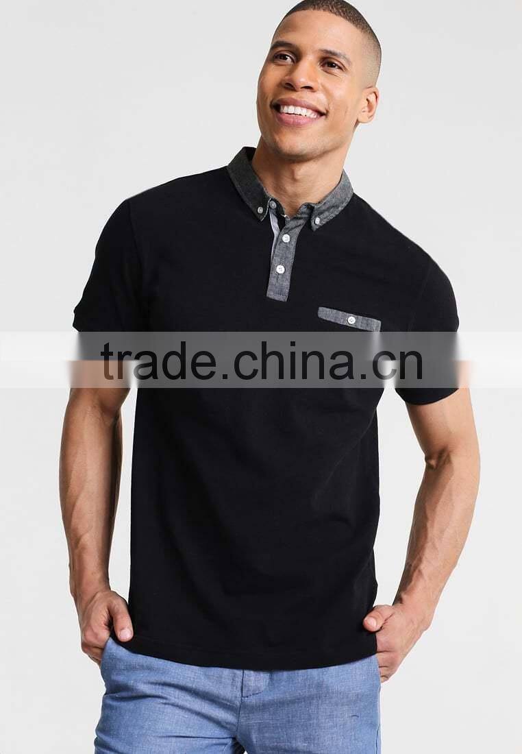 MGOO 100% Cotton Polo Shirts For Men Color Combination Collar Design Polo Shirt With Chest Pocket