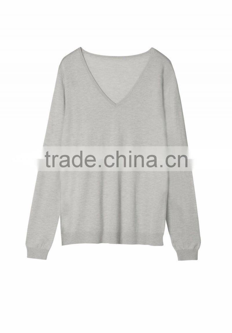 V Neck Russisa Knitting Sweaters Middle Line Knitwear Pattern Oem Service Factory Price
