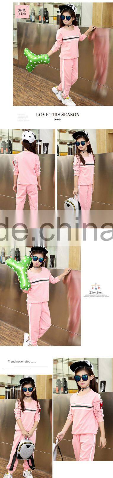 AS-595G new arrival sports clothes wholesale factory children's clothes sets girls' 2pcs fancy clothing