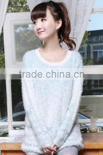 2016 knitting lady beautiful light blue Christmas sweaters Uglysweaters design for women