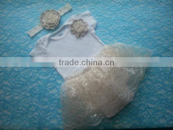 WHOLESALE SUMMER 100%COTTON SHORT SLEEVED BABY ROMPER,MESH TUTU SKIRT AND HEADBAND THREE-PIECE SET FOR BABY GIRLS