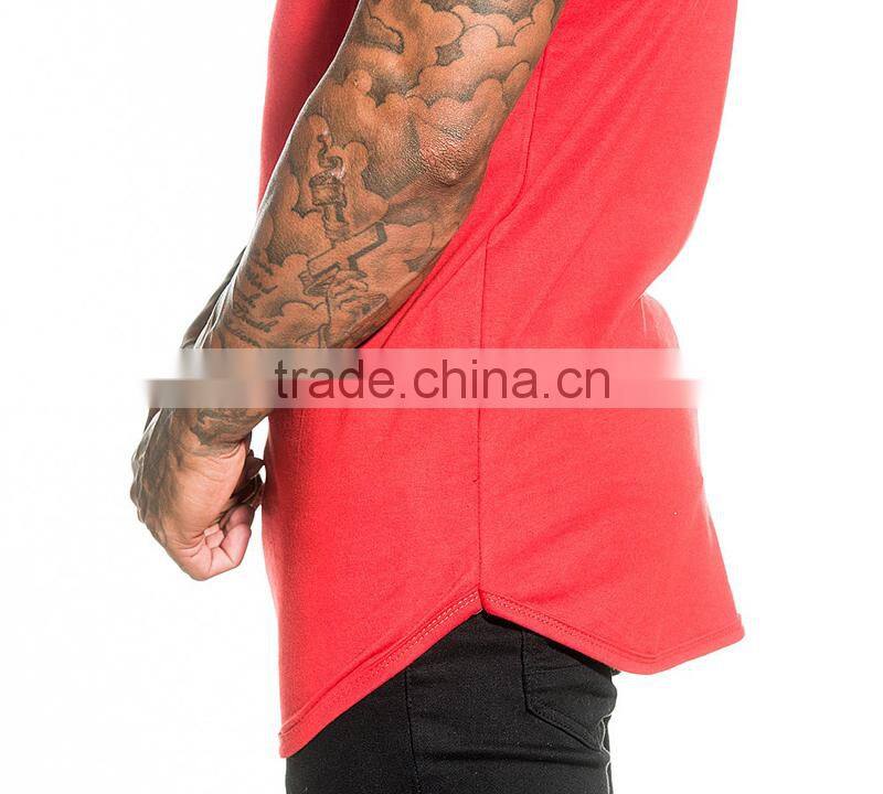 Mens Plain gym running fitness T Shirt with hem bottom