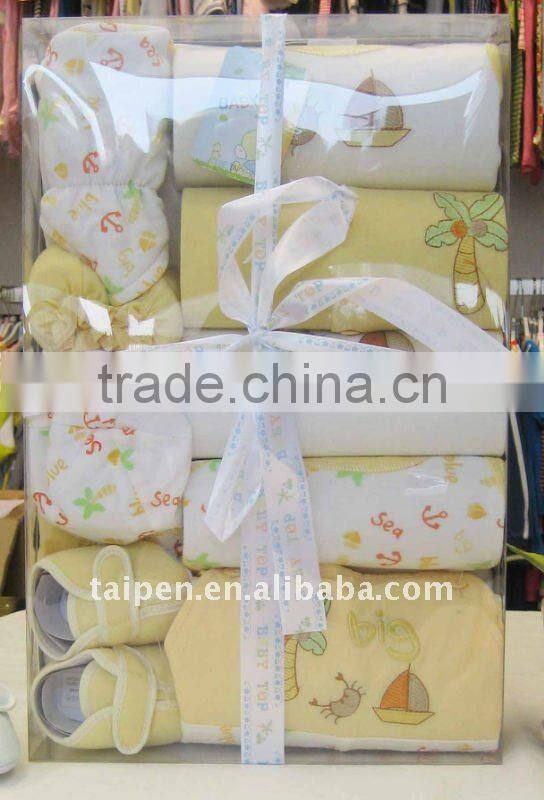 2016 Lovely New Born Baby Romper Summer Unsex 6 Pcs Gift Set 100% Cotton