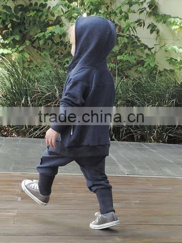 wholesale children's boutique clothing high quality children clothes custom baby boy blue zipped hoodies