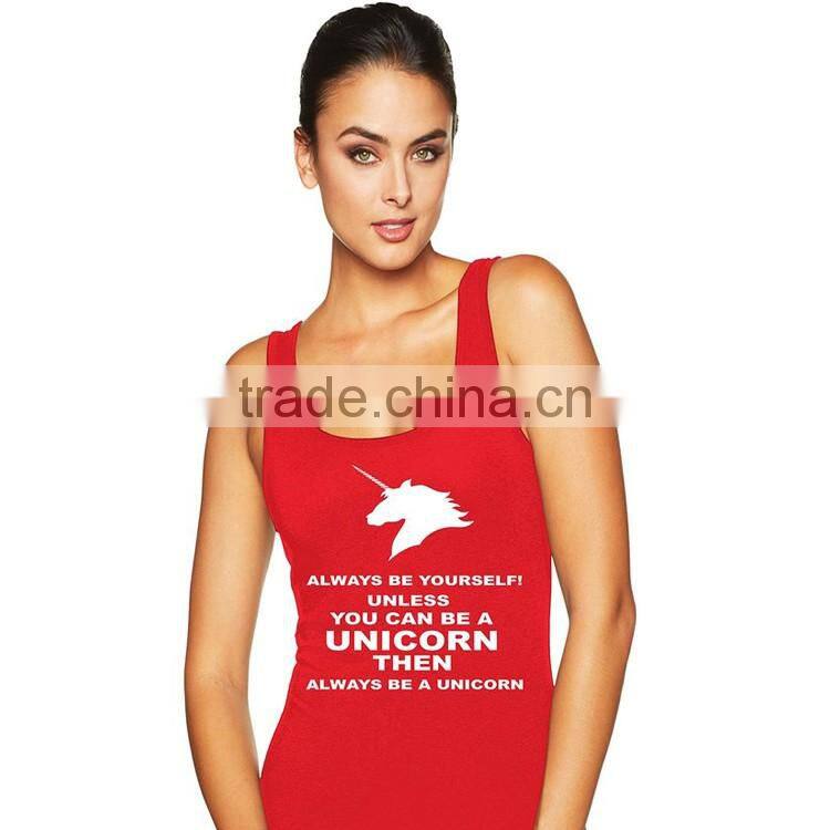 Wholesale Fashion Design New Model Women Fitness Stringer Custom Tank Top Printed