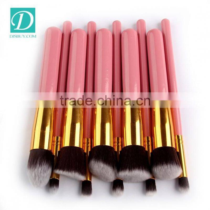 Black Wood Oval Handle Makeup Brushes