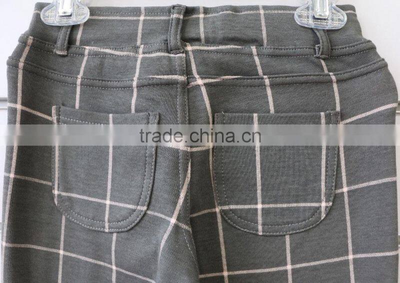 cotton spandex terry fabric children girl pants for outerwear