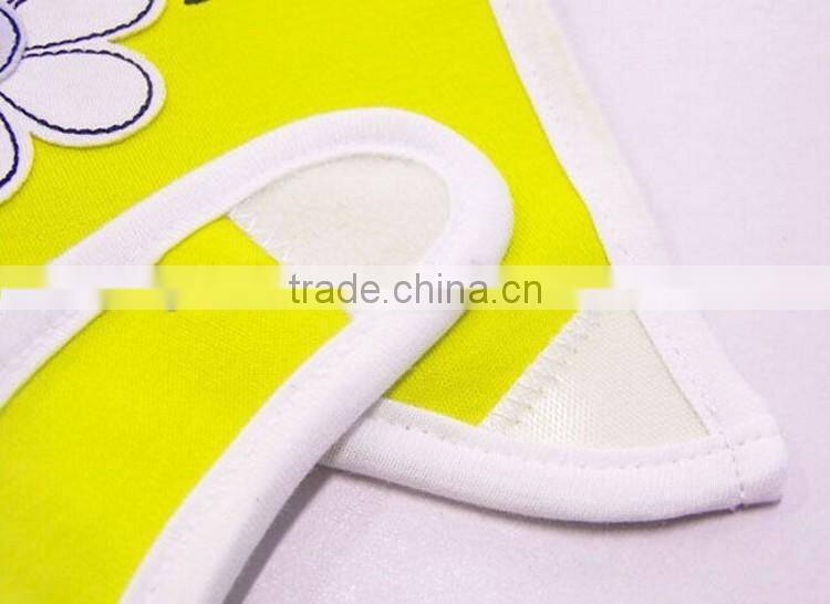 Embroidered flower drool bib for kids