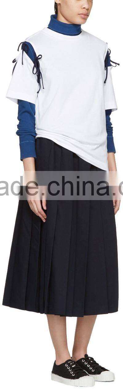 Custom Made Rib Knit Stretch Cotton Polyester Blended Turtleneck Pullover