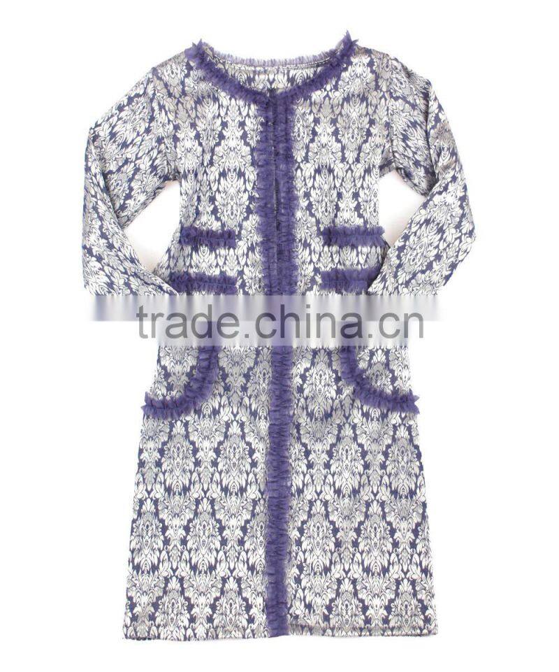 Hot Selling Kids Clothes Set With Silver And Slate Winter Blazer And Skirt Girl Clothing Set Child Wear Z-CS80729-25